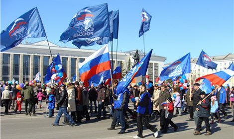 Владимир Путин и Дмитрий Медведев возглавят в этом году первомайское шествие